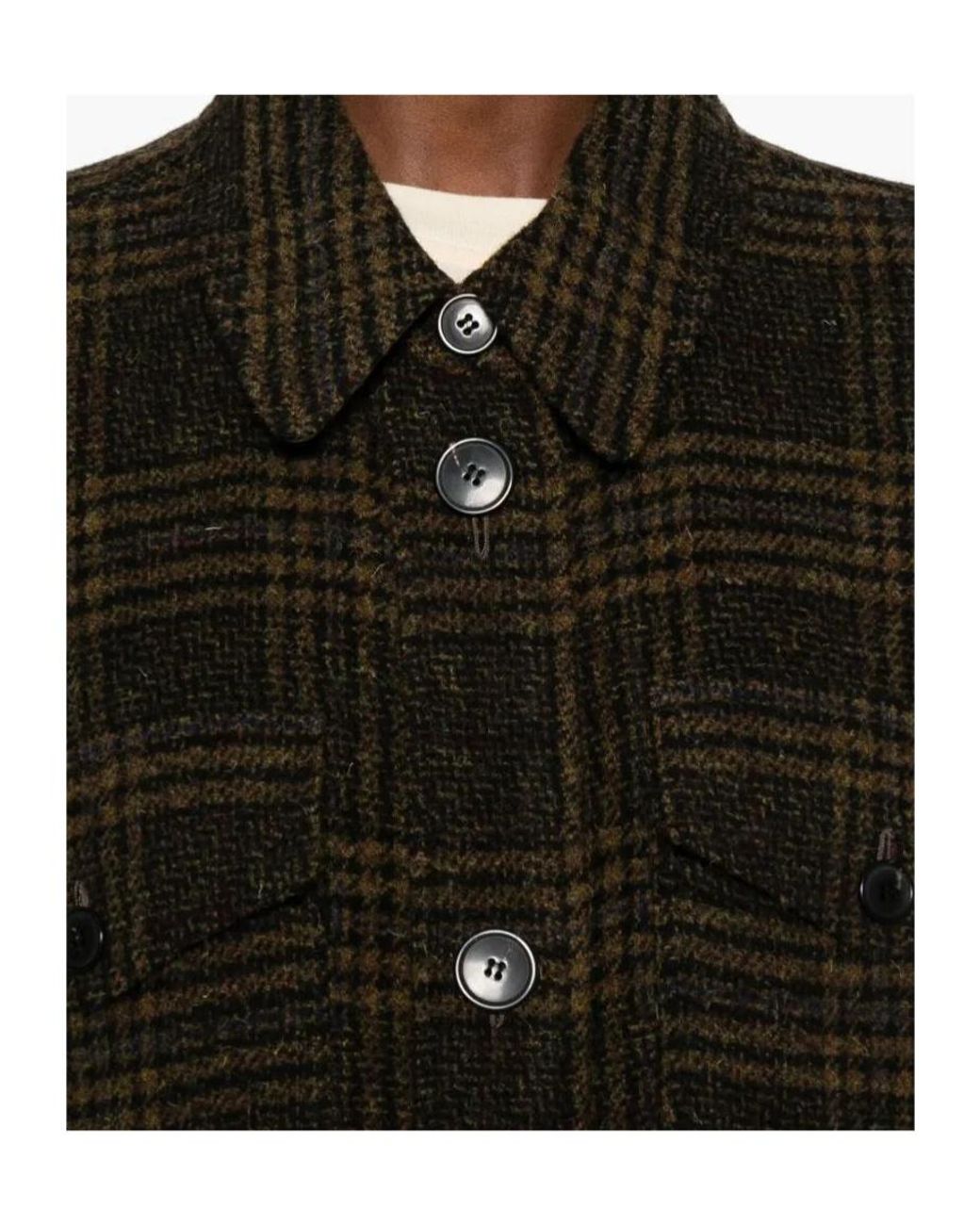 Isabel Marant Black Étoile Gislene Checked Long Coat