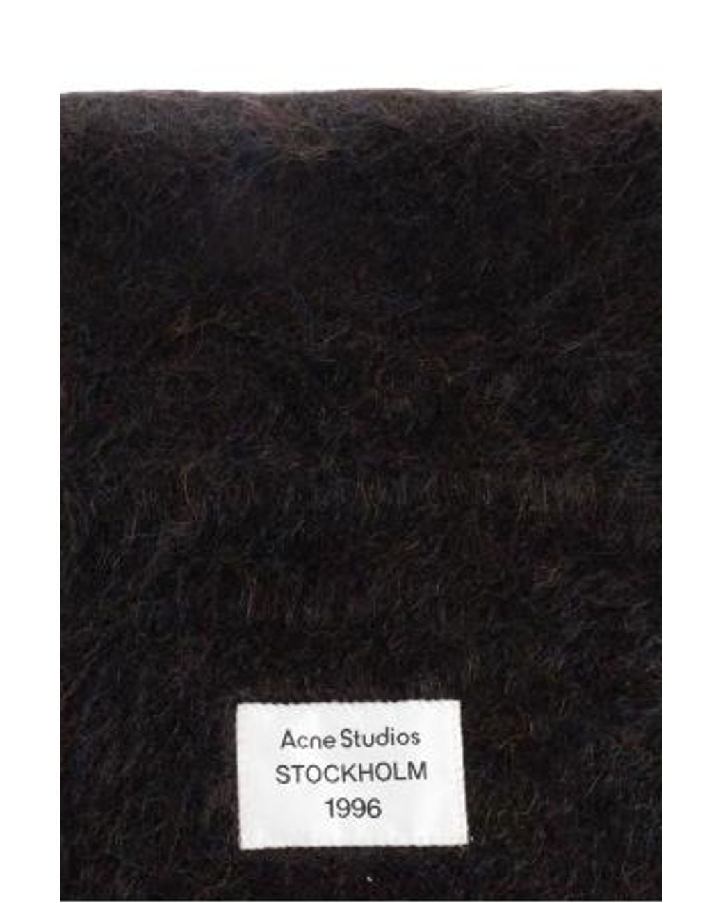 Acne Black Fringed Scarf for men