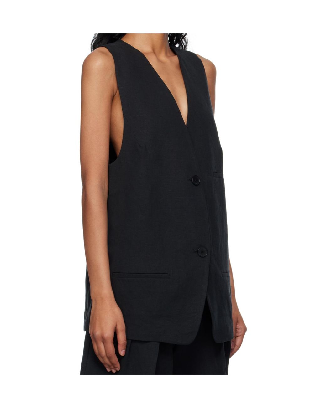 Frankie Shop Black Button Vest