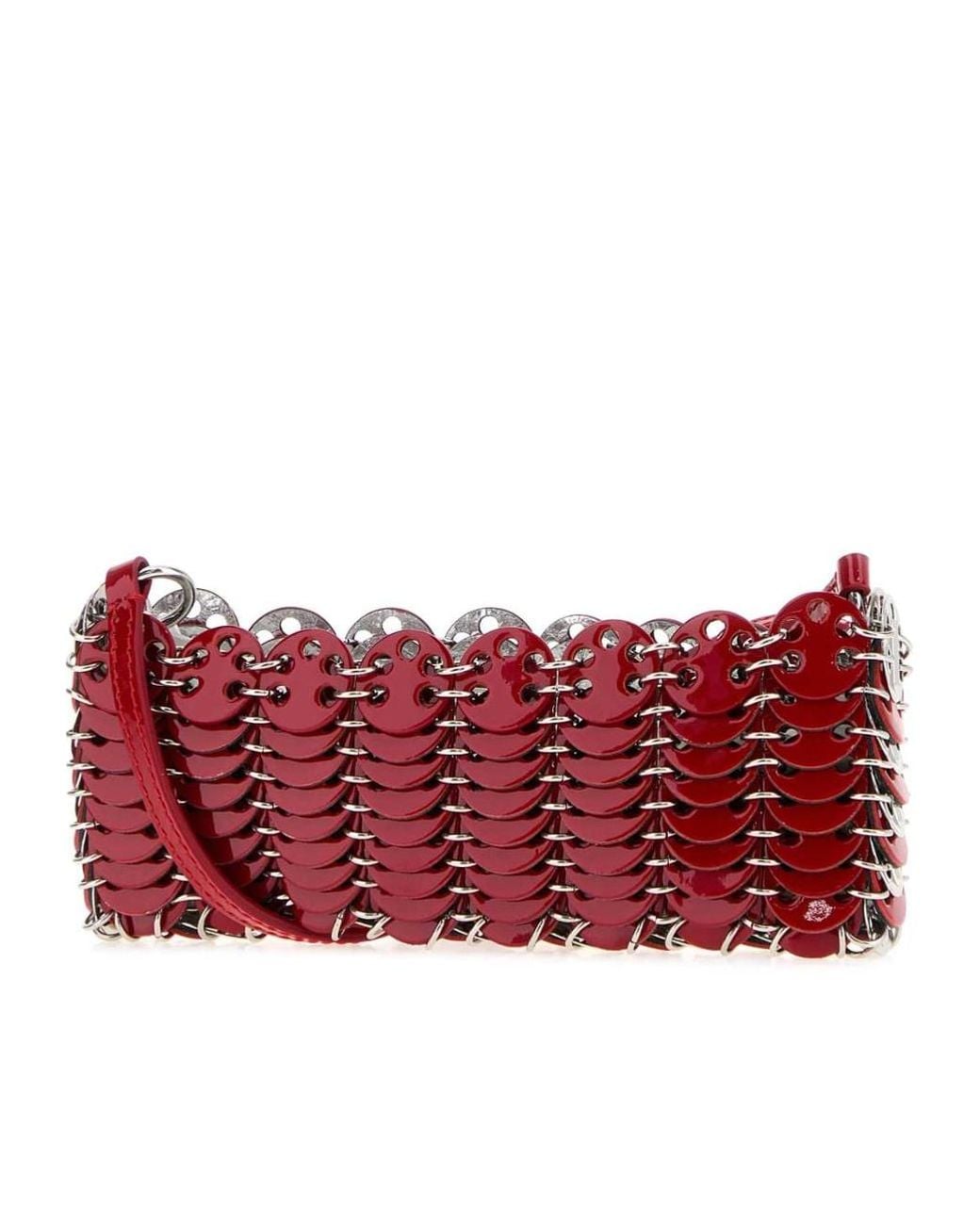 Rabanne Red Rabanne Nano Flip Metal Shoulder Bag