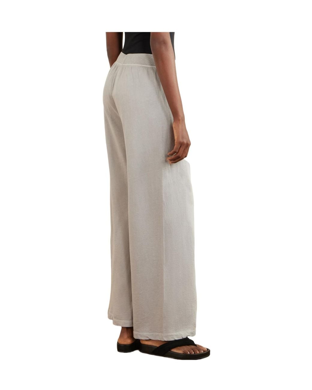 James Perse White Cotton-Terry Wide-Leg Track Pants