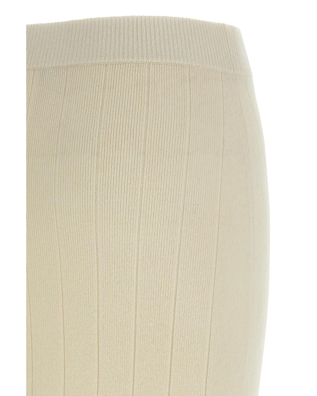 Max Mara White Sante Ribbed Knit Skirt