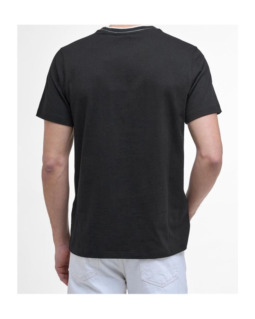 Barbour Black Buxton Tipped T-Shirt for men