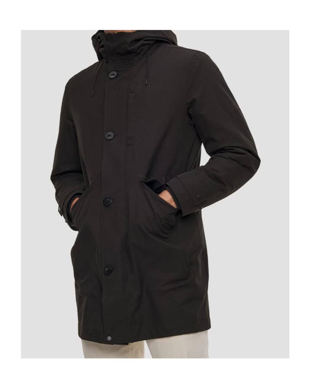 Woolrich Gray Zip-Up Hooded Quilted Reversible Jacket for men