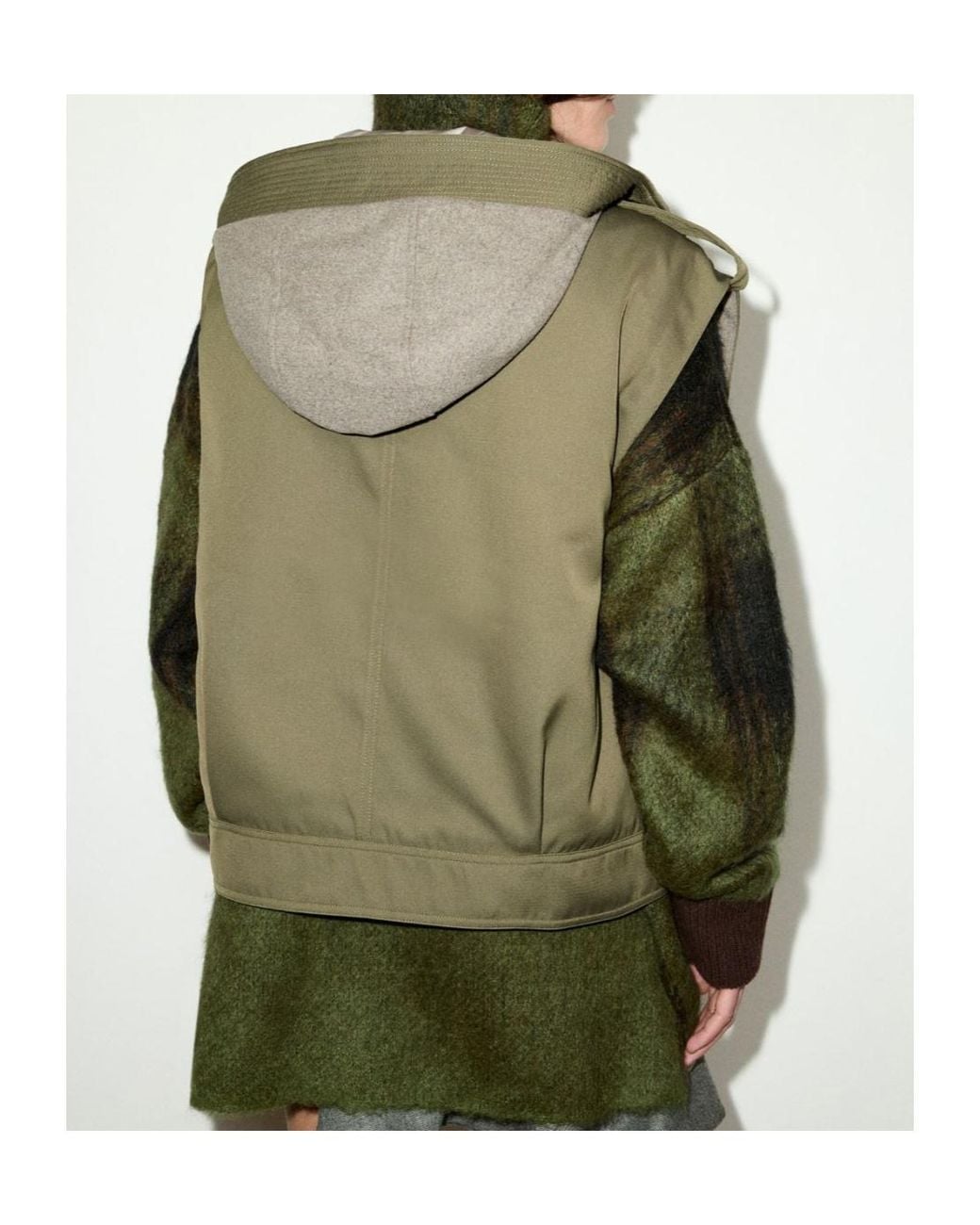 MAX&Co. Green Hooded Gabardine Gilet