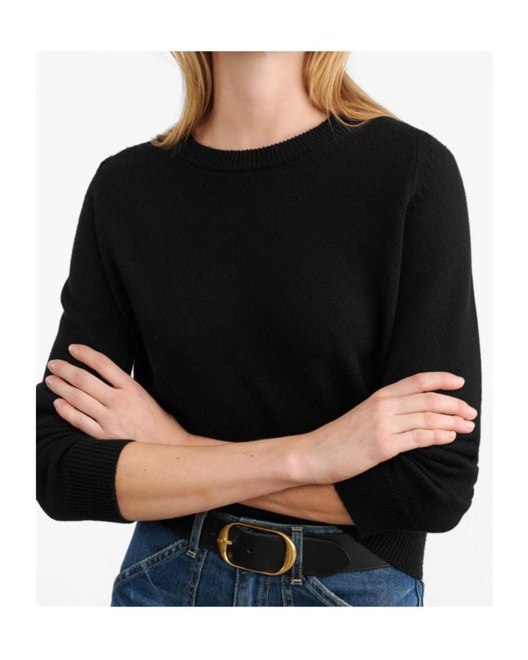 Nili Lotan Black Nora Round-Neck Sweater