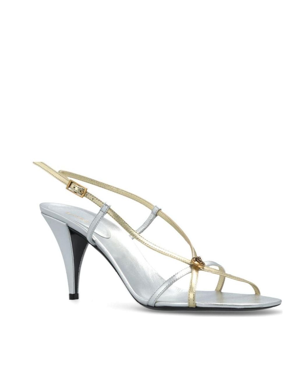 Versace White Valentina Metallic Sandals