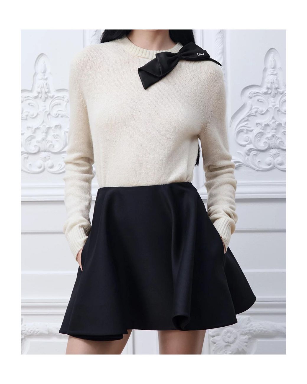 Dior Black Flared Miniskirt