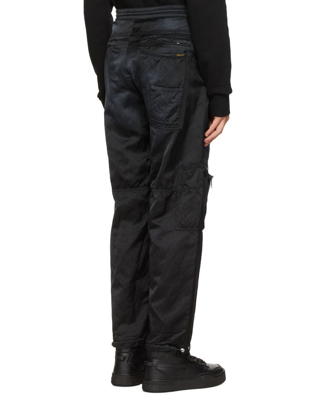 DIESEL Black Relaxed Cargo Pants for men