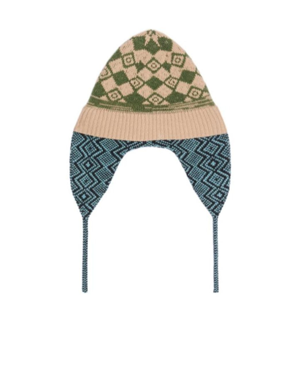 Dries Van Noten White Jacquard Wool Hat for men
