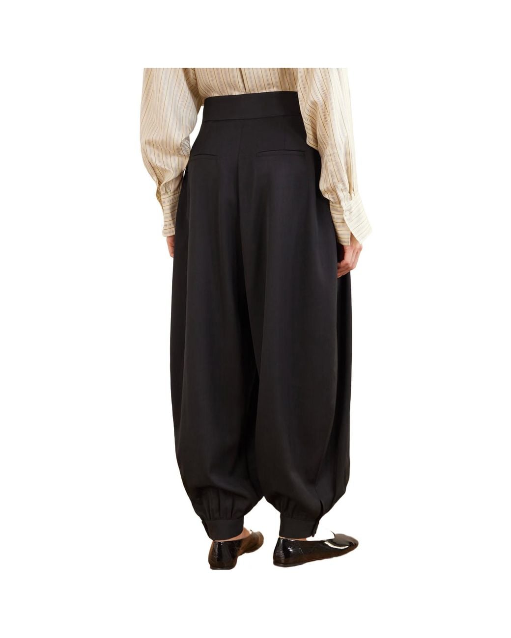 Altuzarra Black Chapman Pleated Wool Tapered Pants