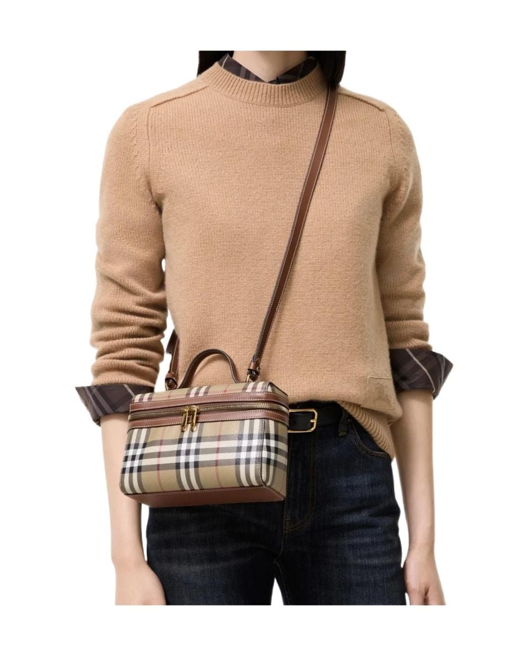 Burberry Black Vanity Check Shoulder Bag