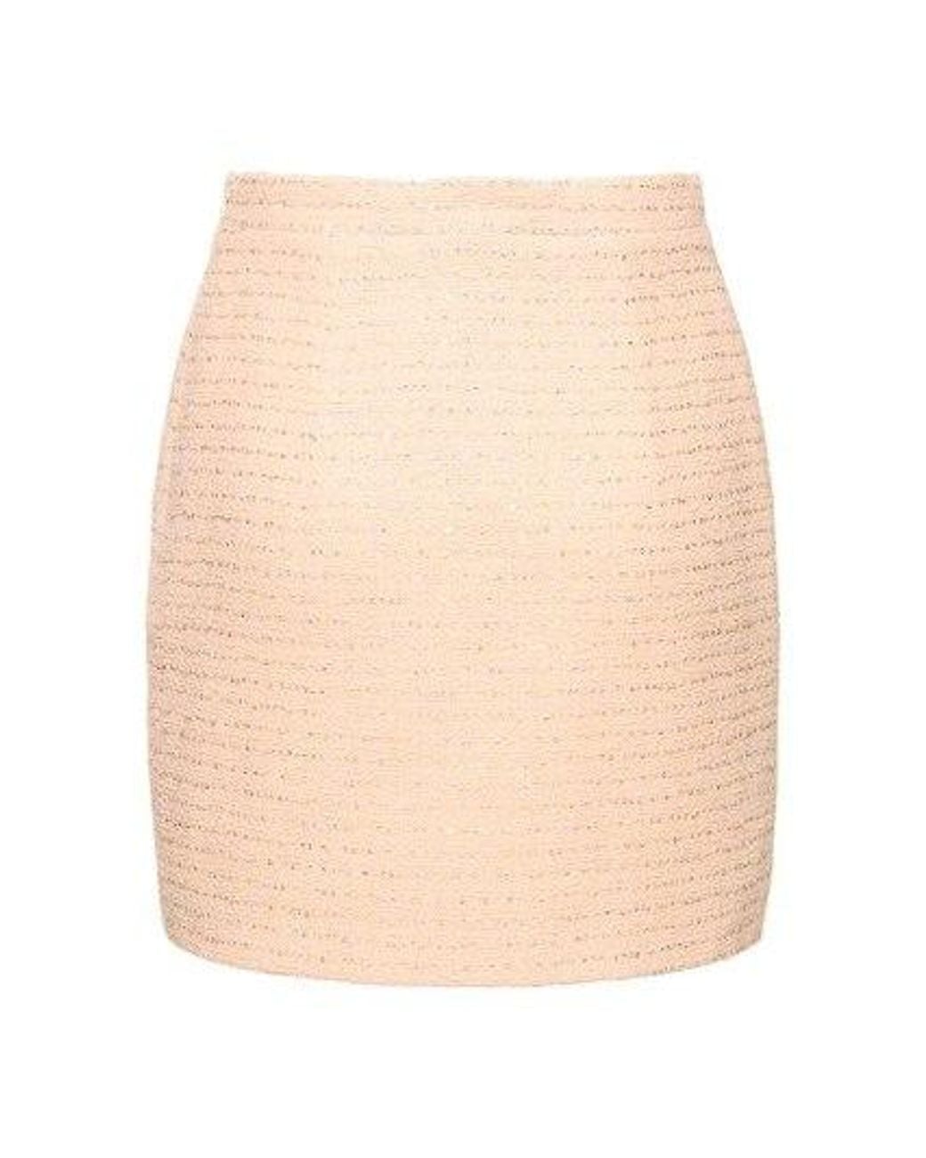 Alessandra Rich Natural Sequined Mini Skirt