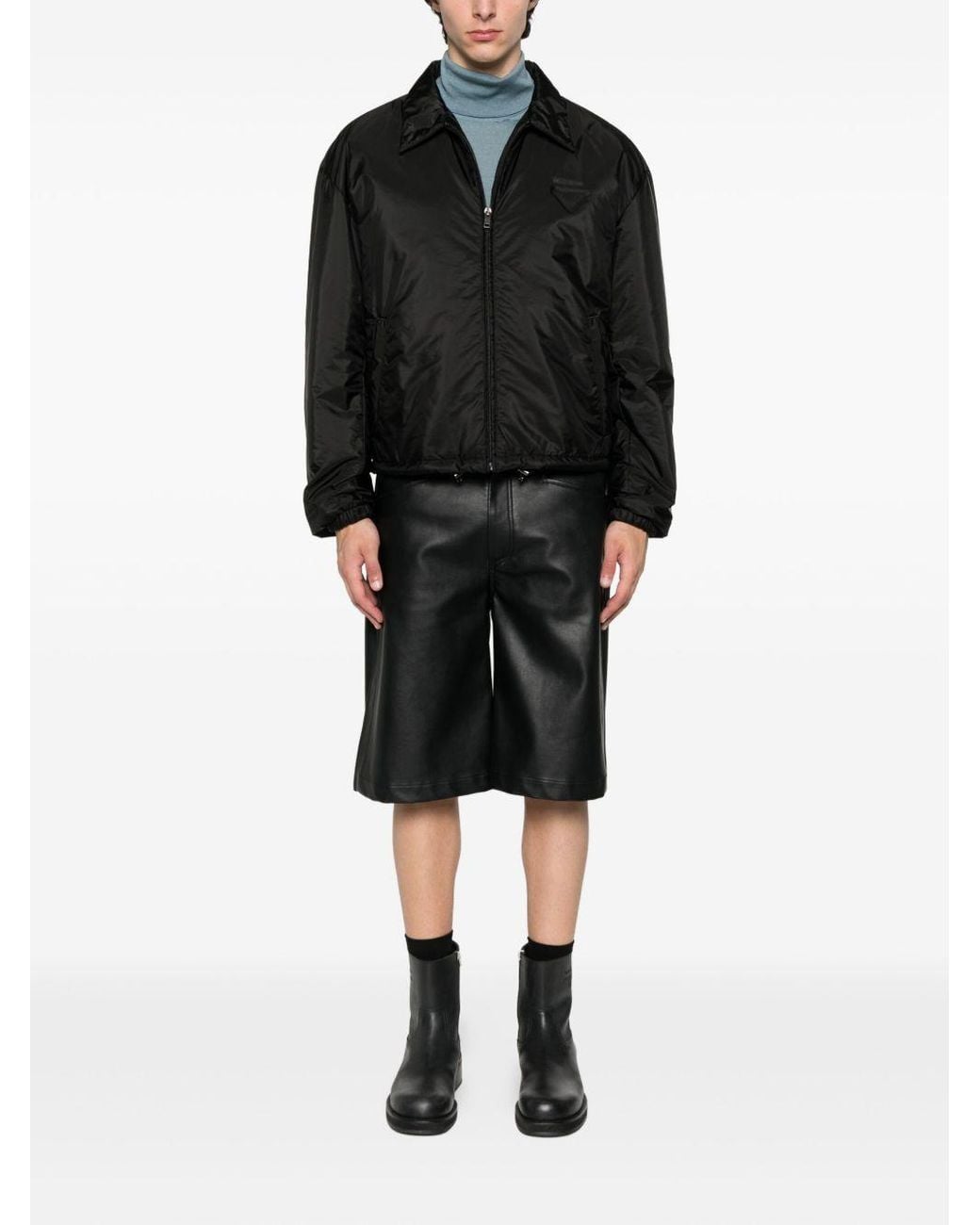 Prada Black Re-Nylon Bomber Jacket for men