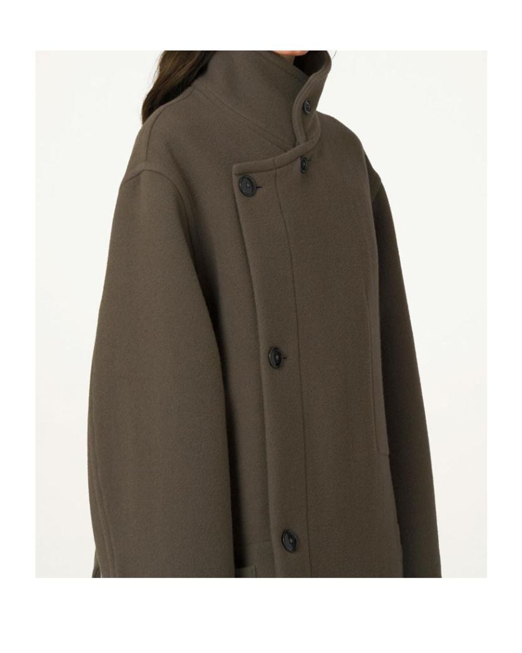 Lemaire Green Double-Breasted Belted Coat for men