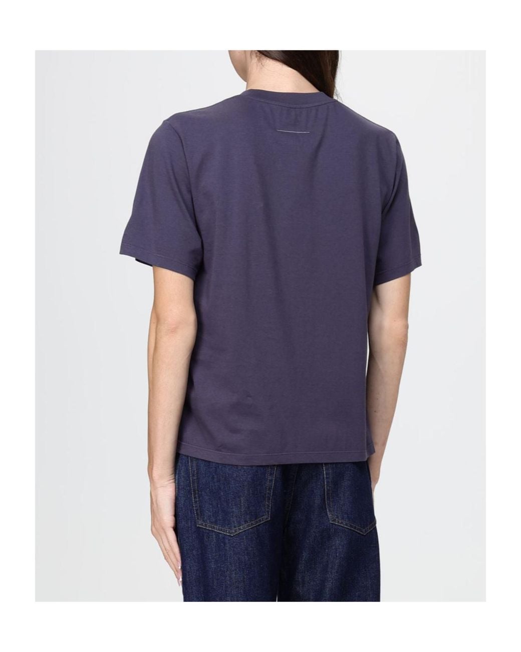 MM6 by Maison Margiela Blue Short Sleeve Crewneck T-Shirt