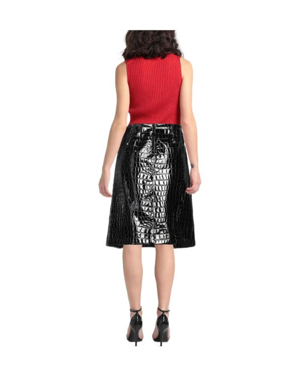 Dolce & Gabbana Black Solidcolor Midi Skirt