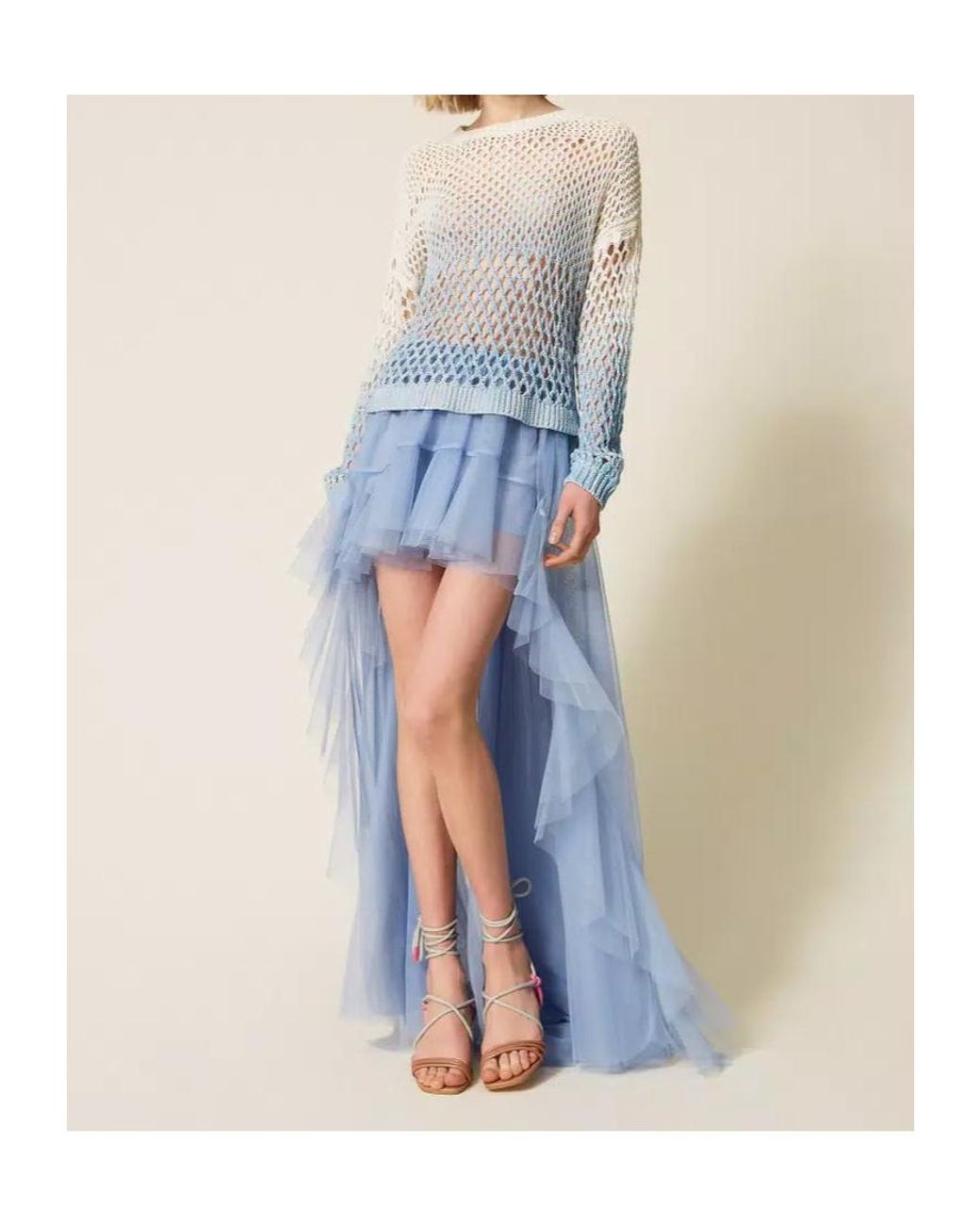 Twinset Blue X Myfo Open-Knit Top