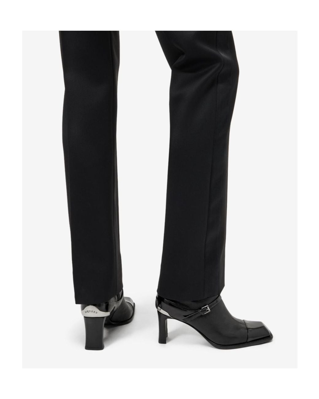 McQueen Black Niko Square-Toe Ankle Boots