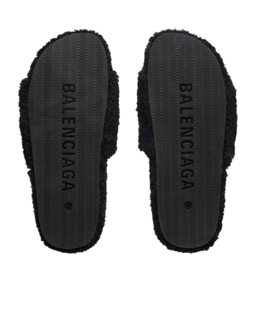 Balenciaga Black Nba Collaboration Furry Open Mule for men