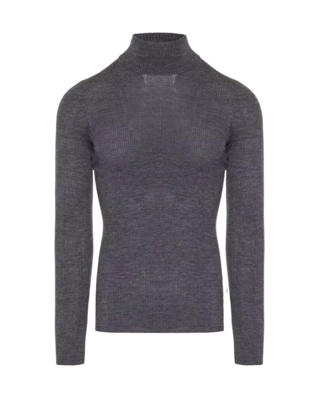 Gucci Blue Roll-Neck Ribbed Wool Jumper for men