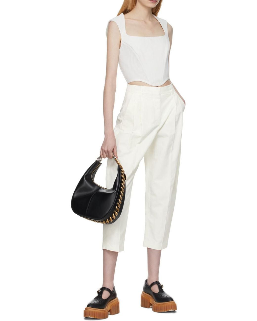 Stella McCartney Black Frayme Zipit Small Shoulder Bag
