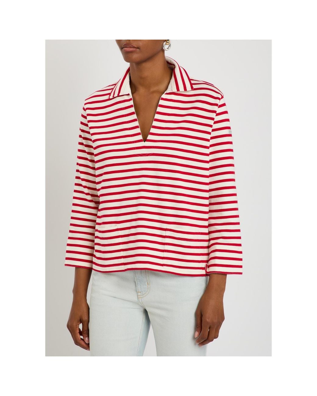 Polo Ralph Lauren Red Striped Cotton Sweatshirt