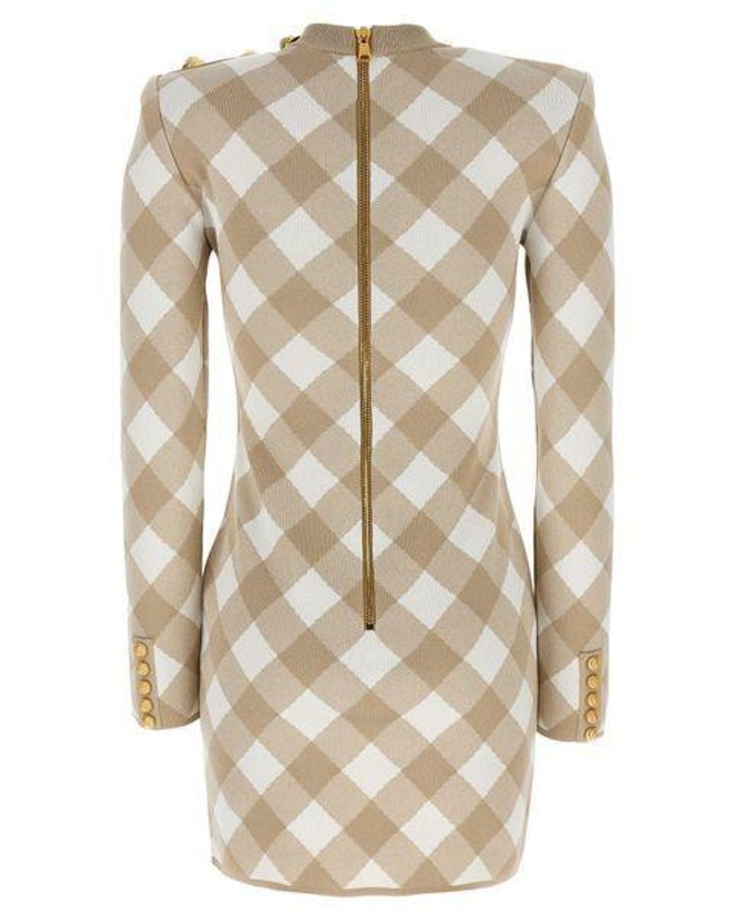 Balmain Natural Vichy Dress