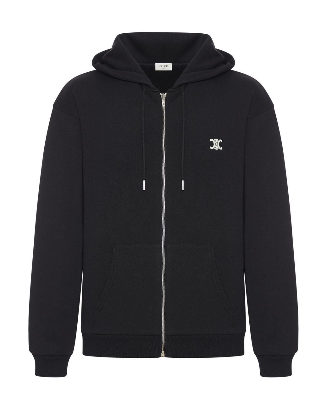 服/ファッション CELINE Triomphe Zip Hoodie Celine Triomphe Zipped Hoodie in Black for Men | Lyst