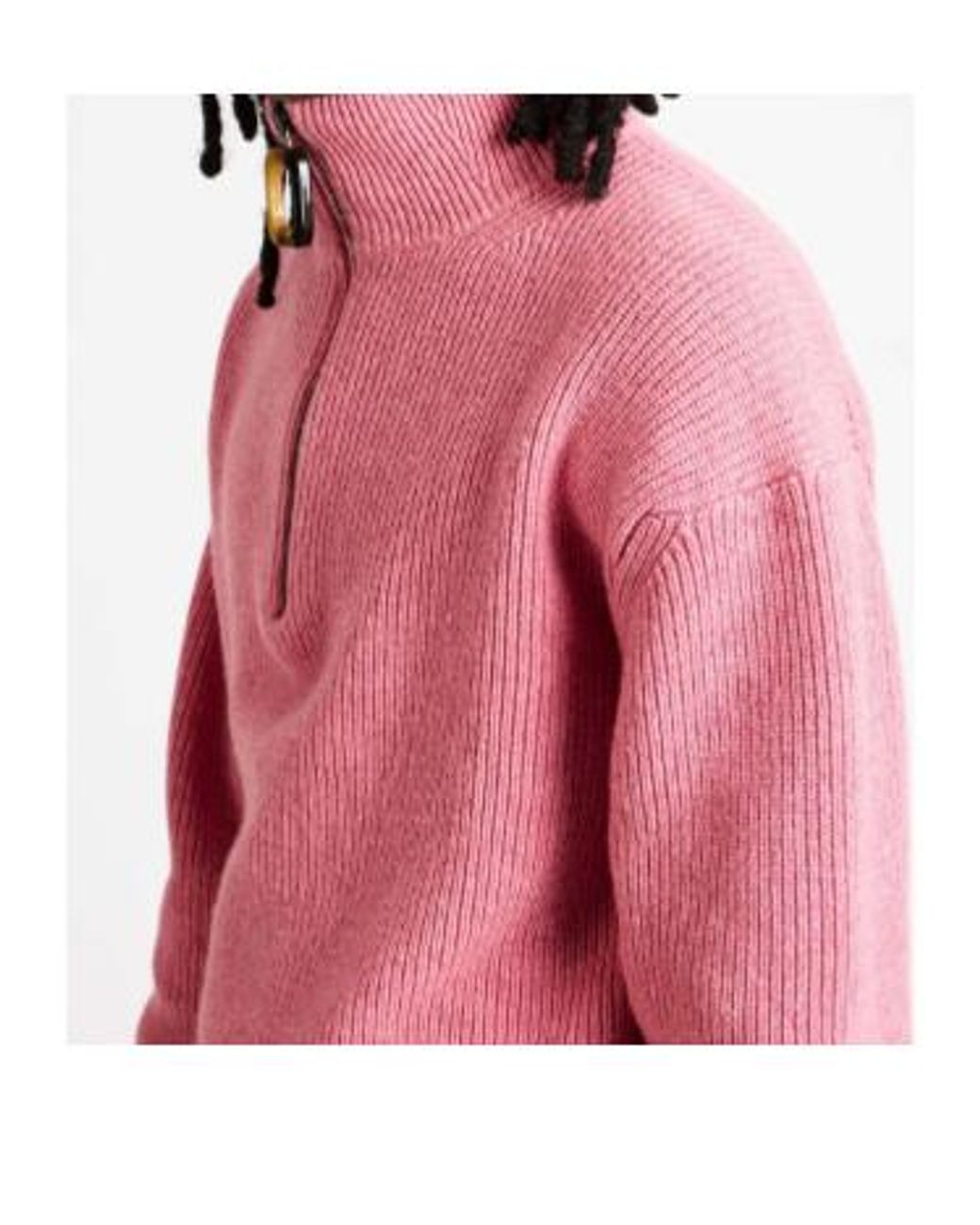 J.W. Anderson Pink Jw Anderson Half-Zip High Neck Knitted Sweater for men