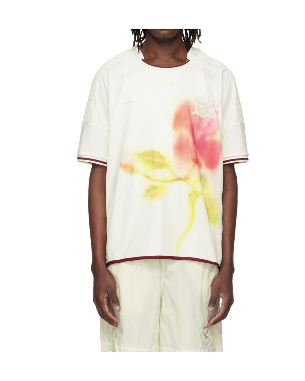 Wales Bonner White X Adidas Floral-Print T-Shirt for men