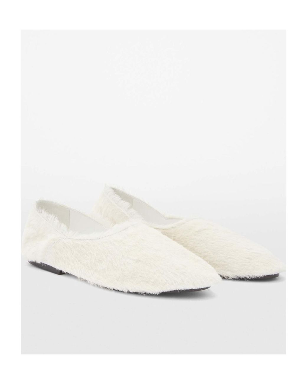 Jil Sander White Slip-On Ballerina Flats