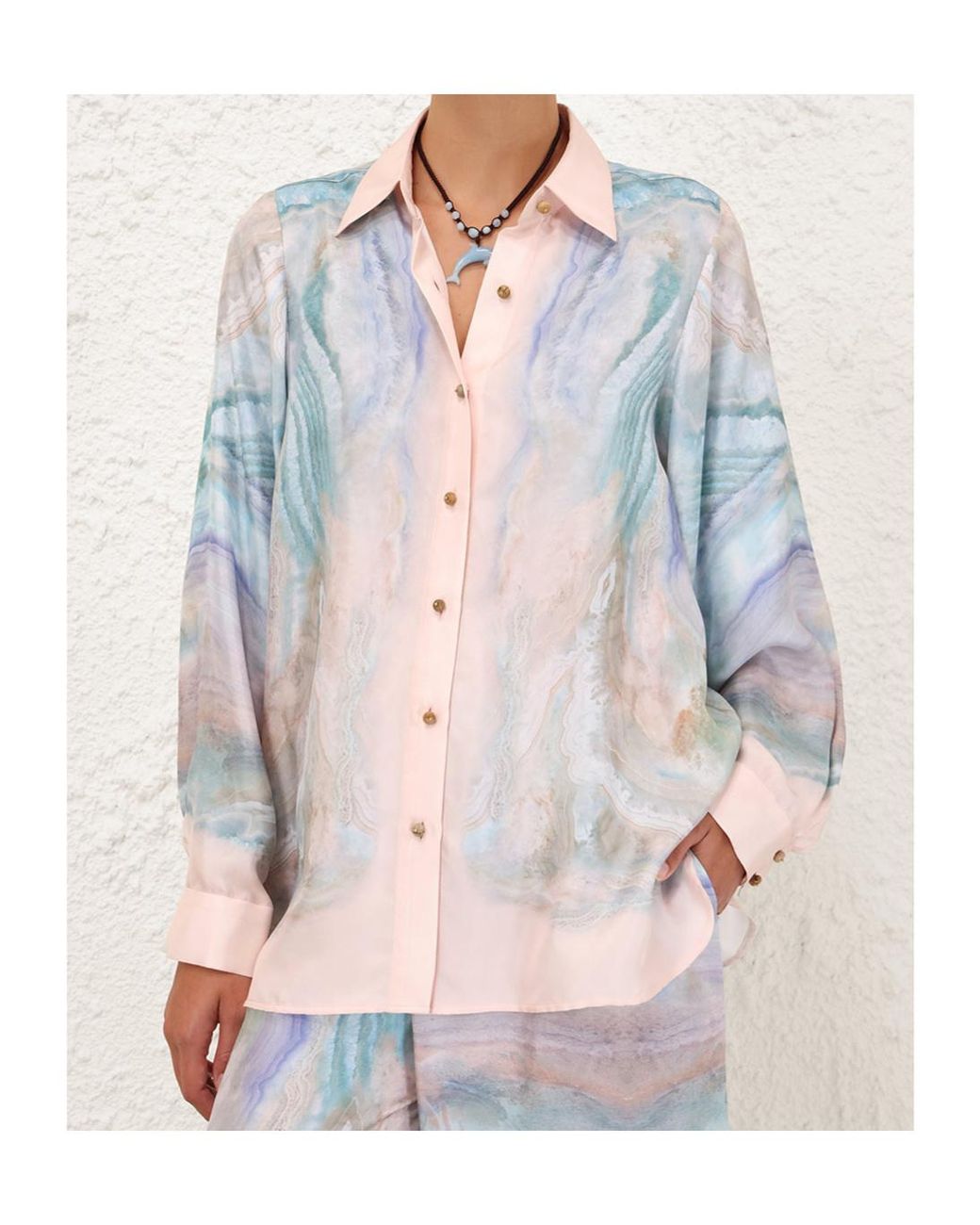 Zimmermann Blue Illuminate Relaxed Shirt