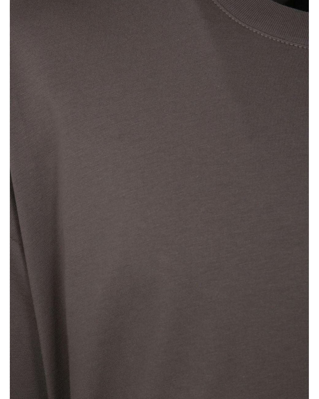 Thom Krom Gray Crew-Neck Cotton T-Shirt for men