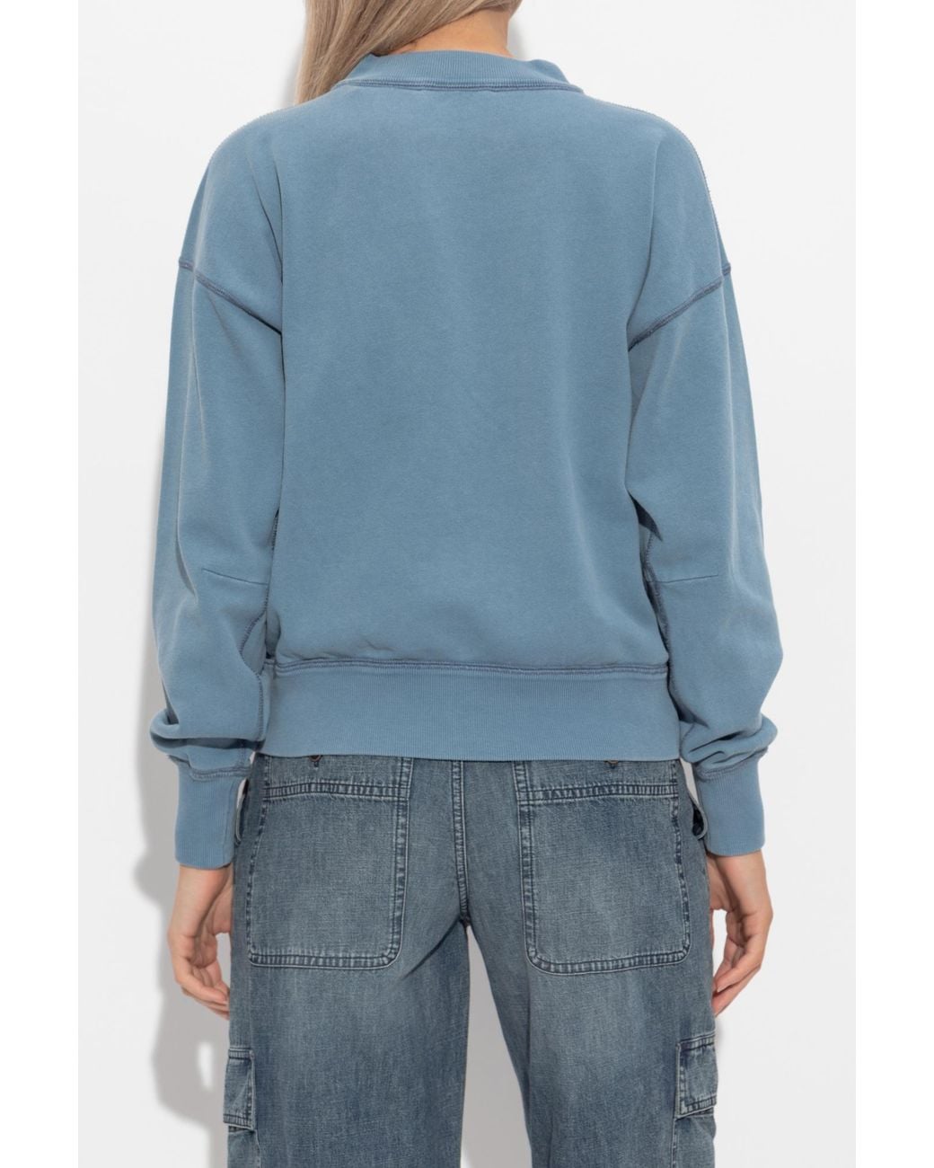 Isabel Marant Blue Slate Ecru Cotton Jersey