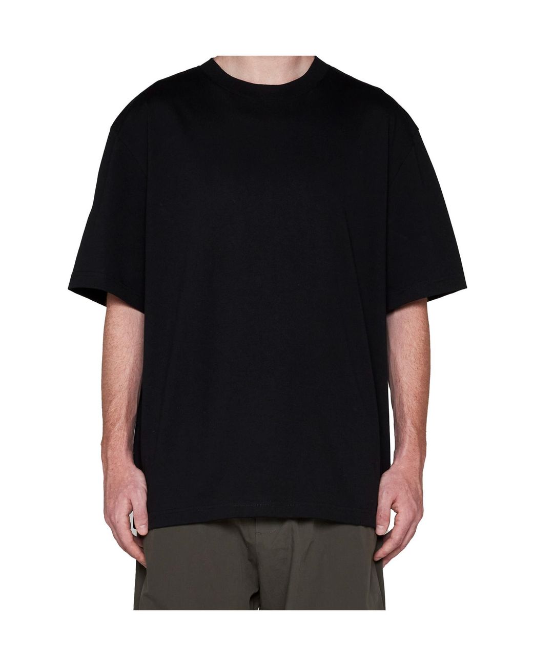 Studio Nicholson Black Lay Logo Printed Crewneck T-Shirt for men