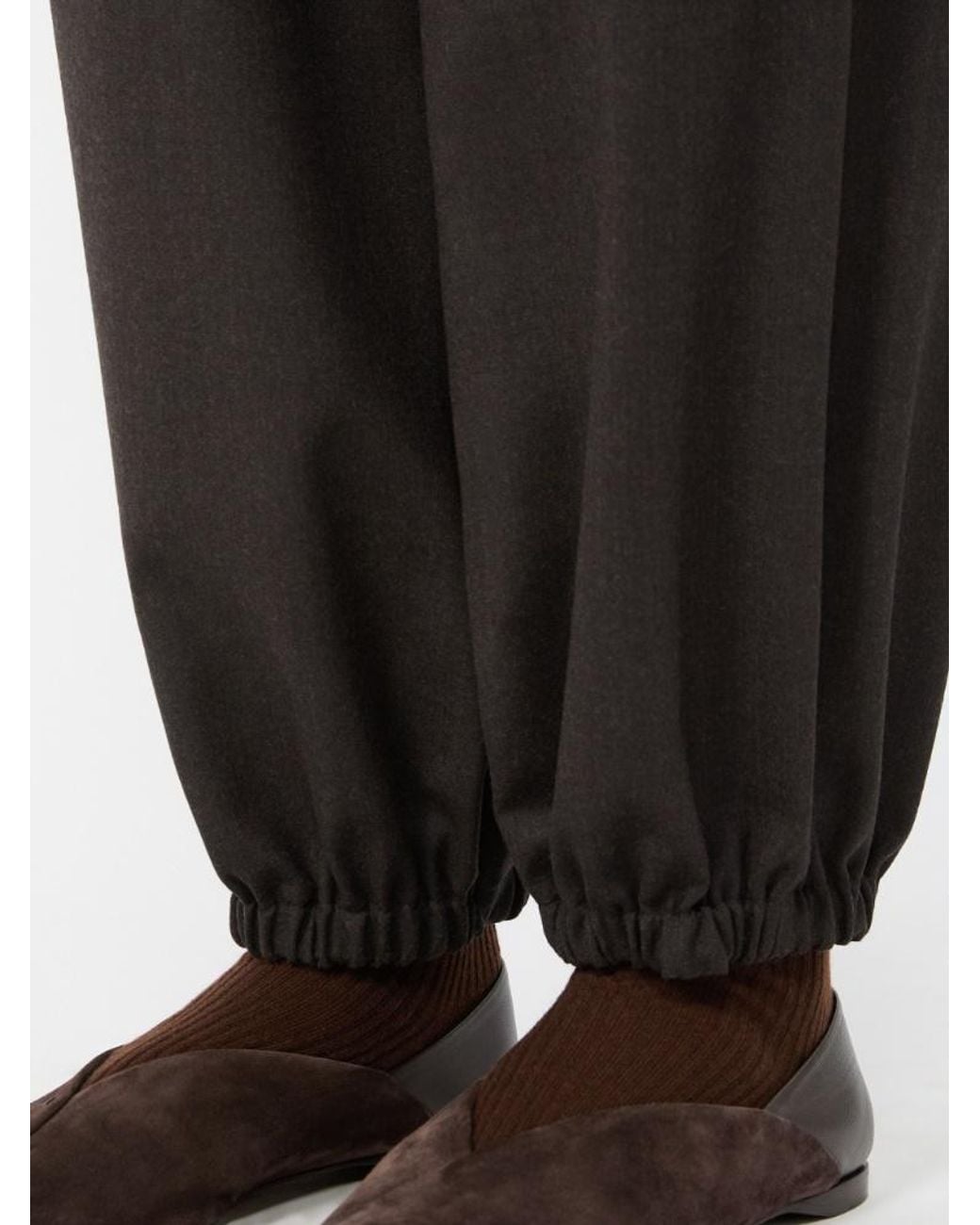 Max Mara Black Mxmpergola Pleated Flannel Trousers
