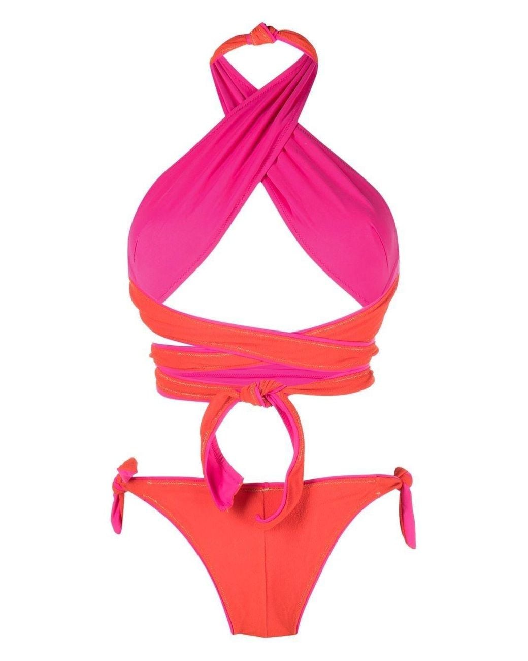 Reina Olga Pink Ruffled Swimming Suit