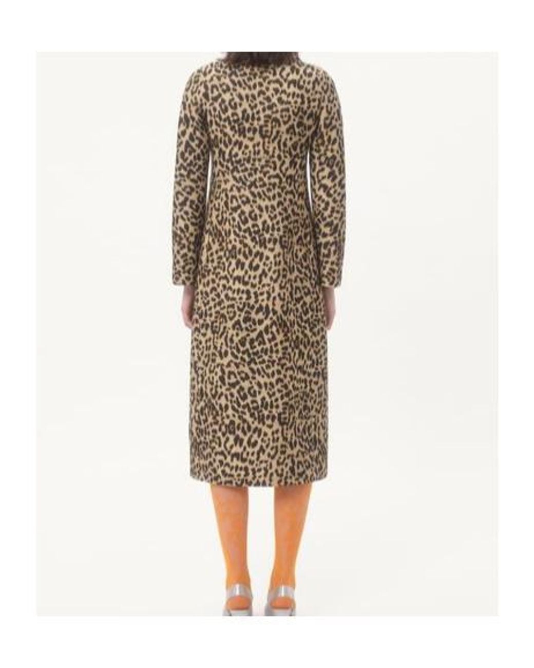 Valentino Natural Animal Printed Button-Up Coat