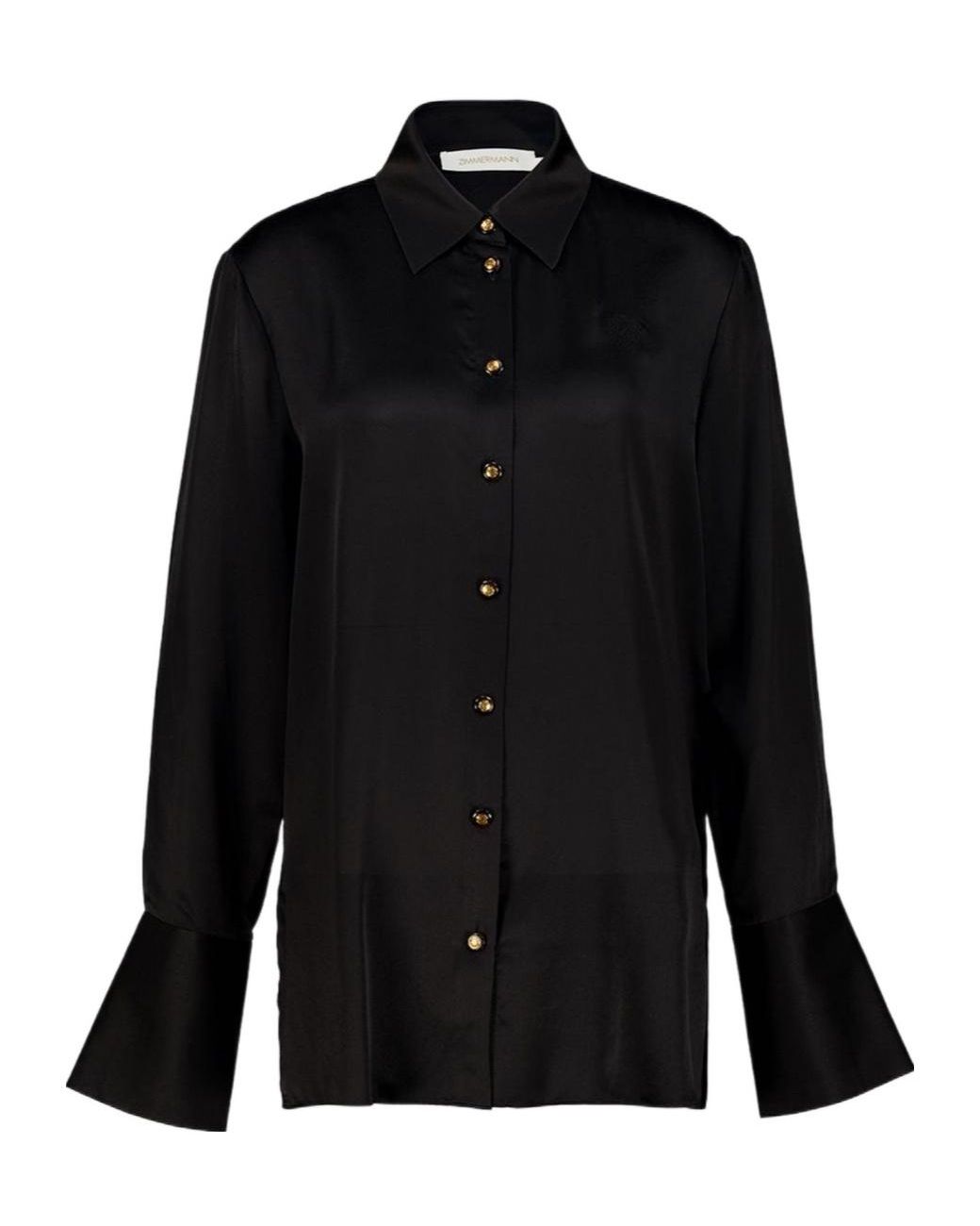 Zimmermann Black Valiant Silk Shirt