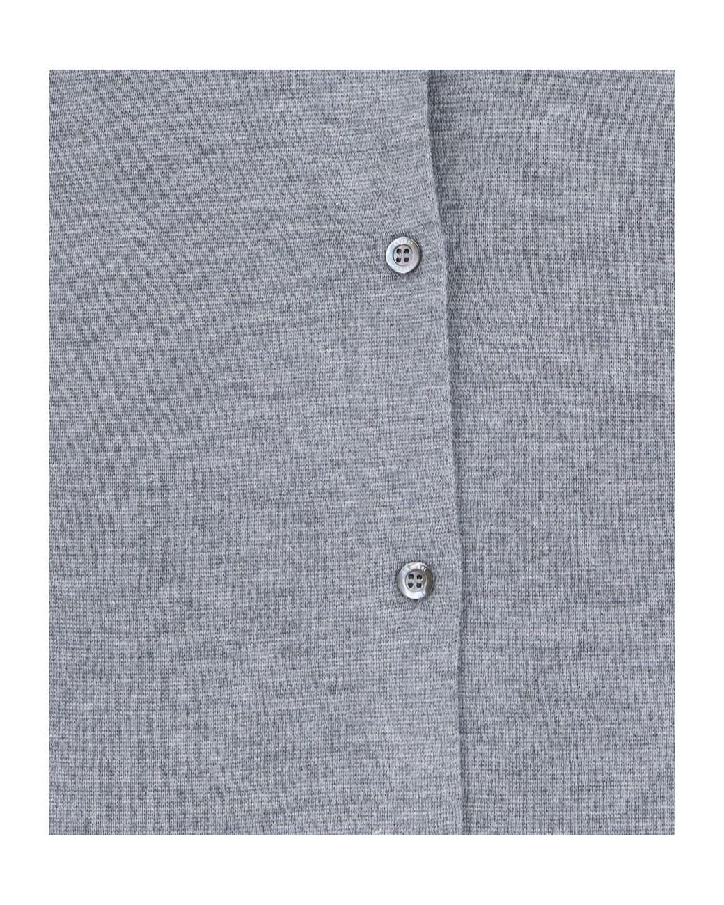 Aspesi Gray Button-Up Collar Cardigan