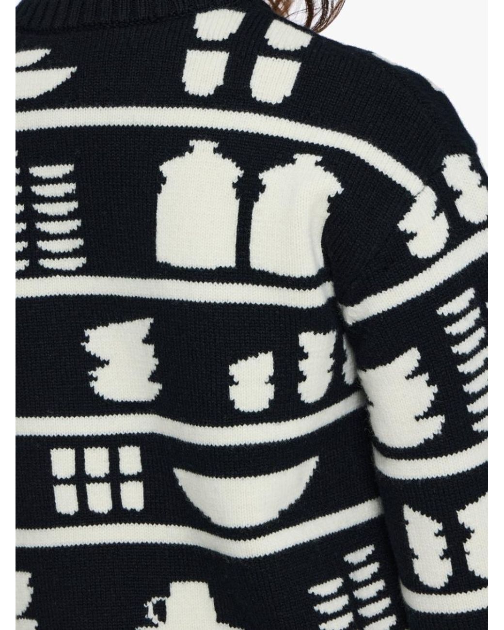J.W. Anderson Black Jw Anderson All-Over Patterned Crewneck Jumper