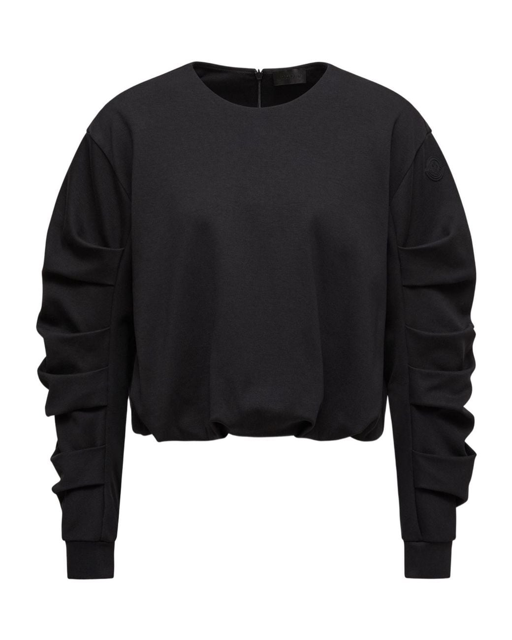 Moncler Black Pleated Crewneck Sweatshirt