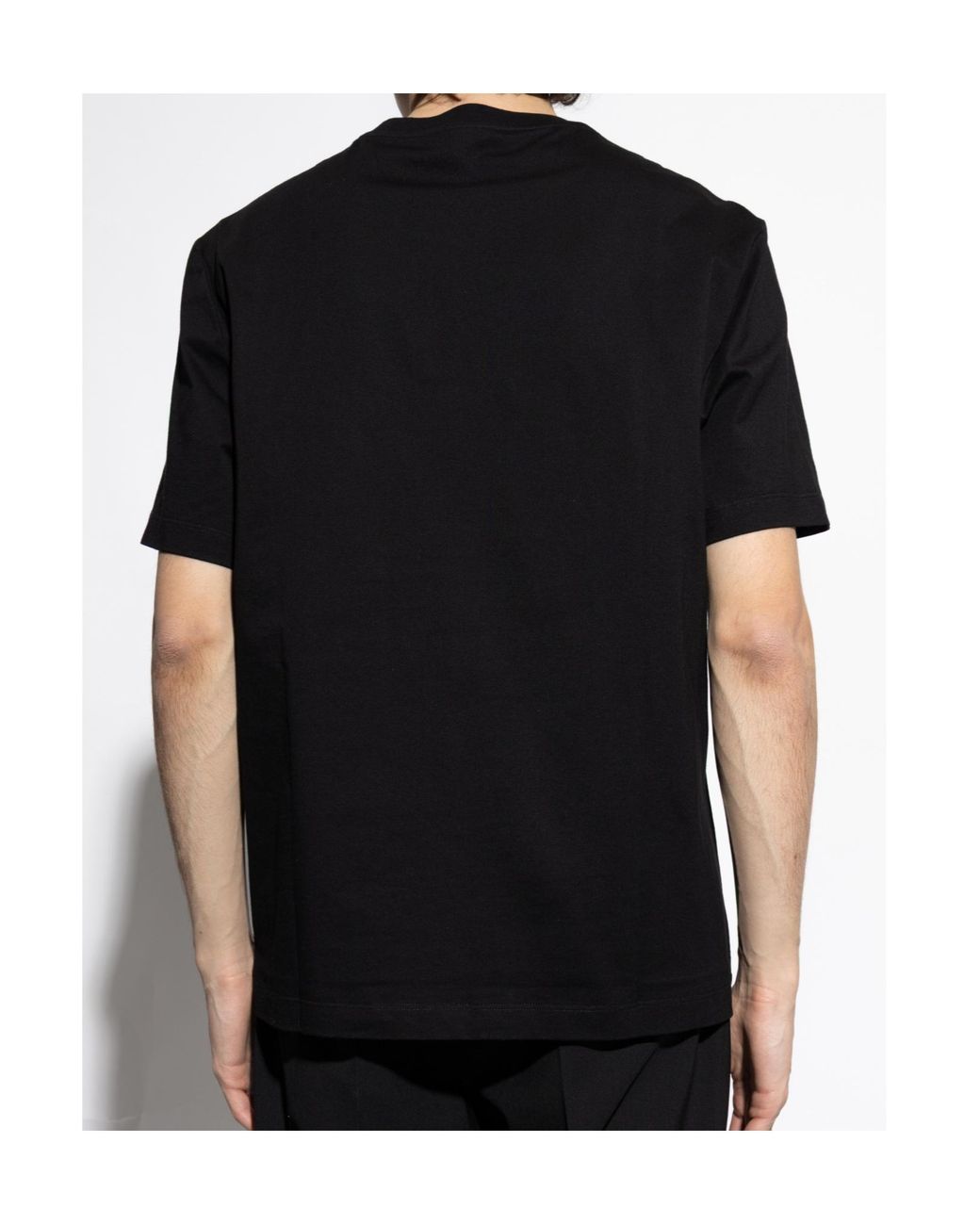 Versace Black Logo-Printed Crewneck T-Shirt for men