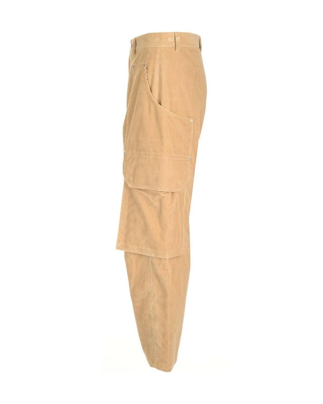 Palm Angels Natural Carrot Fit Corduroy Cargo Pants for men