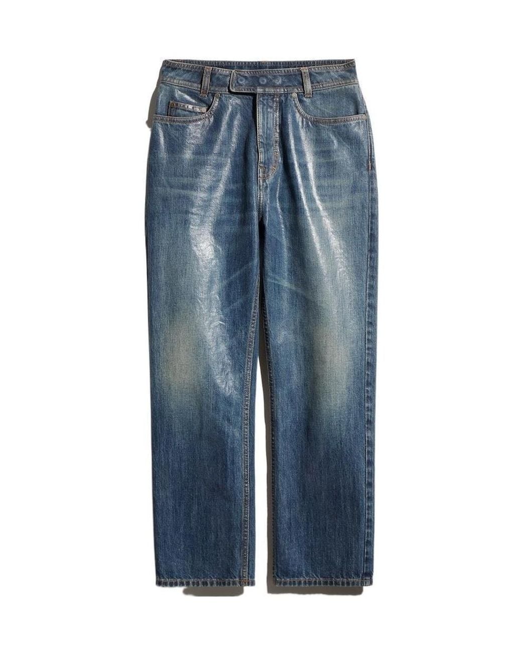 Gucci Blue Regular-Fit Interlocking G Embroidered Jeans
