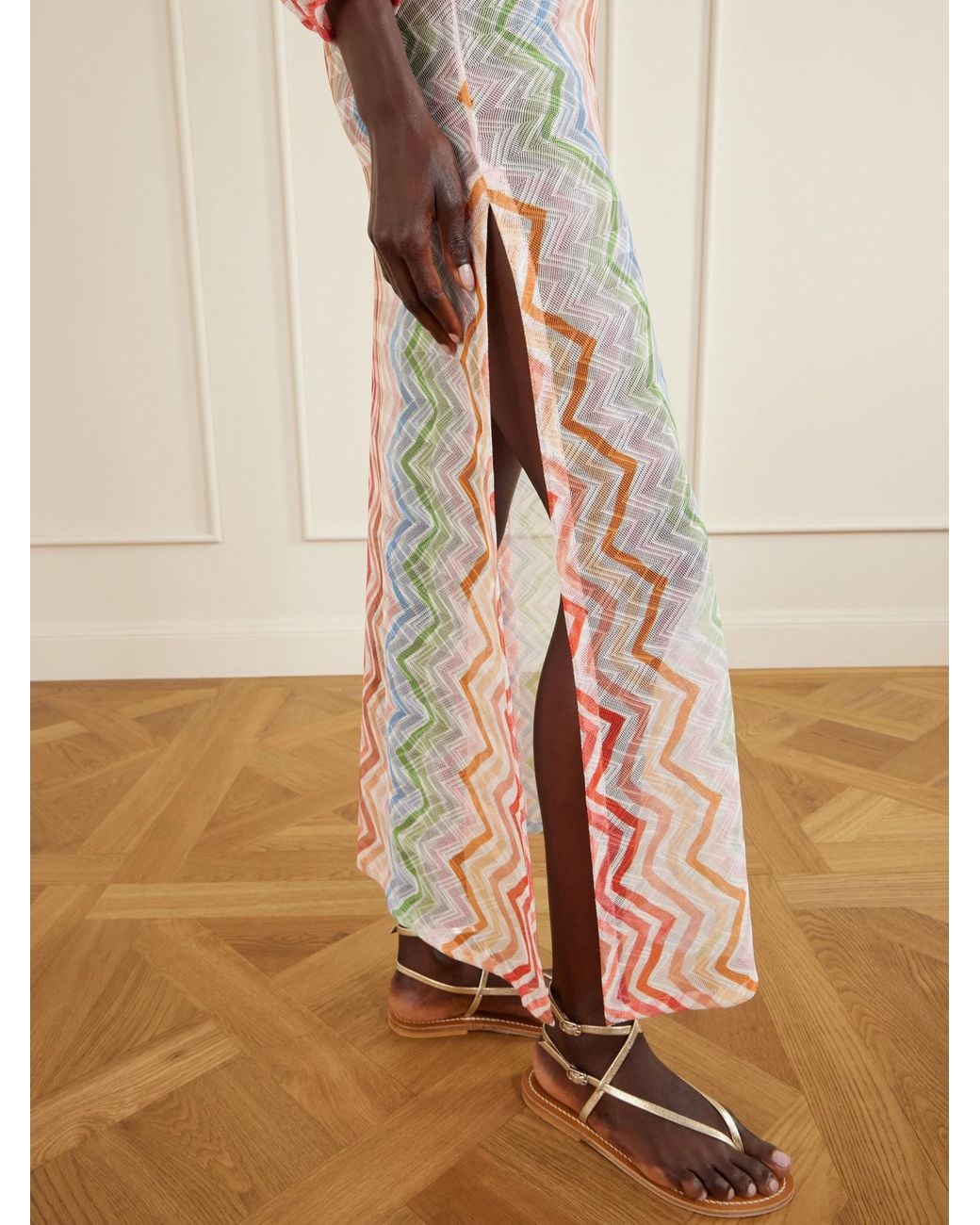 Missoni Pink Striped Crochet-Knit Coverup