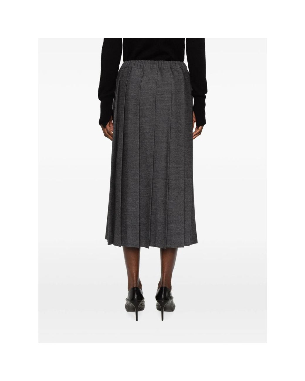Fabiana Filippi Gray Pleated Midi Skirt