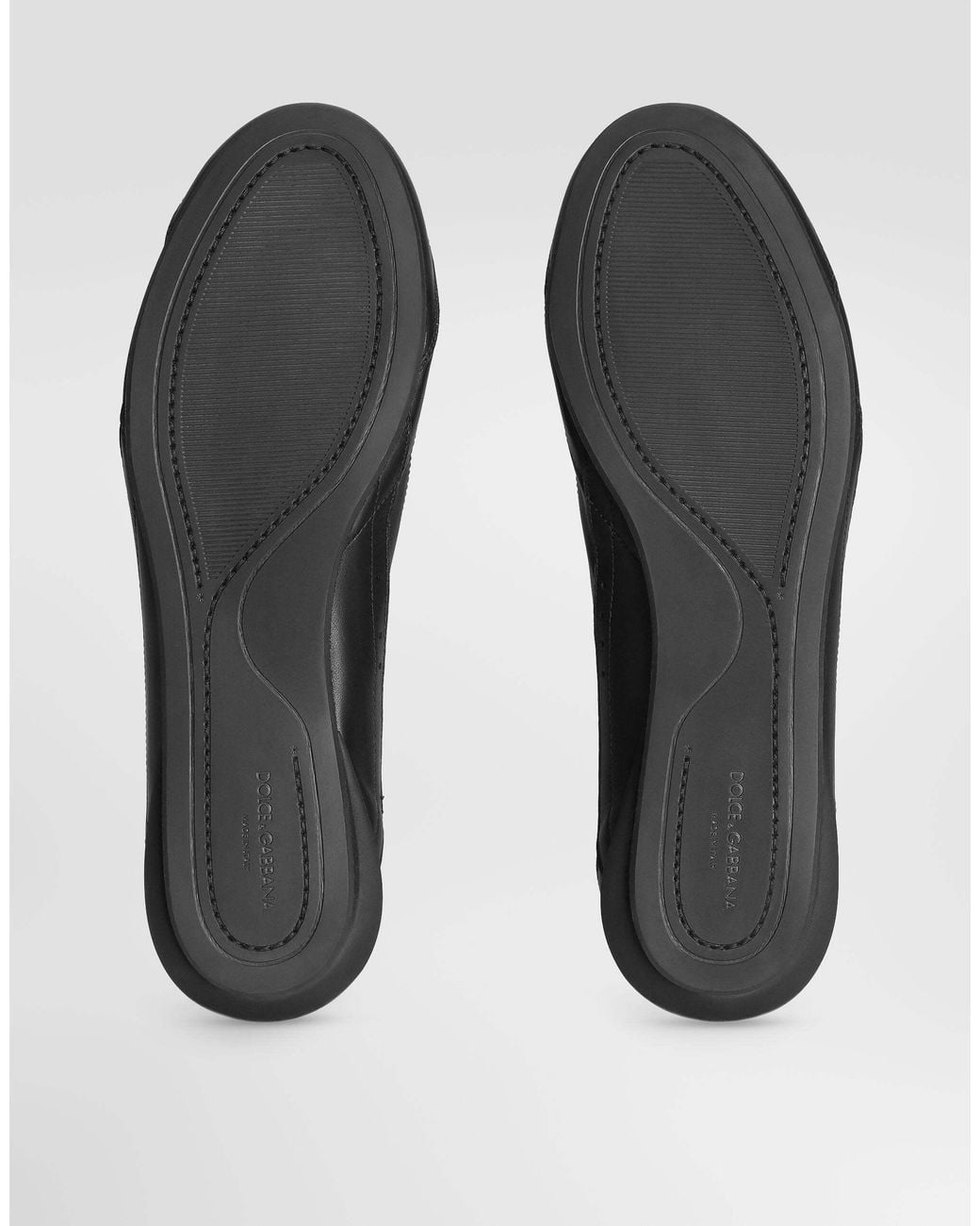 Dolce & Gabbana Black Lipari Logo Printed Sneakers for men