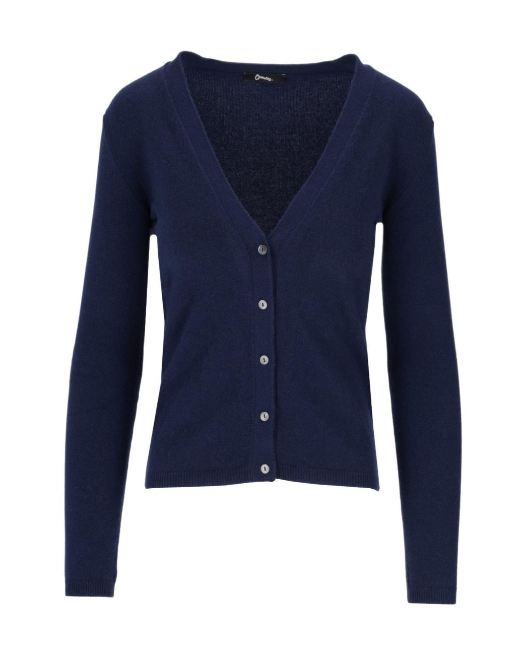 Lela Rose Blue V-Neck Cardigan